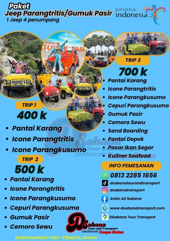 Paket Adventure Jeep Parangtritis Gumuk Pasir