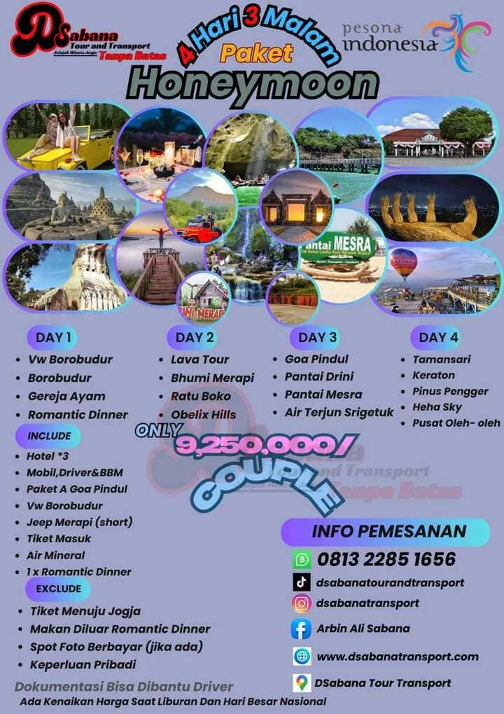 Paket Honeymoon 4 Hari 3 malam