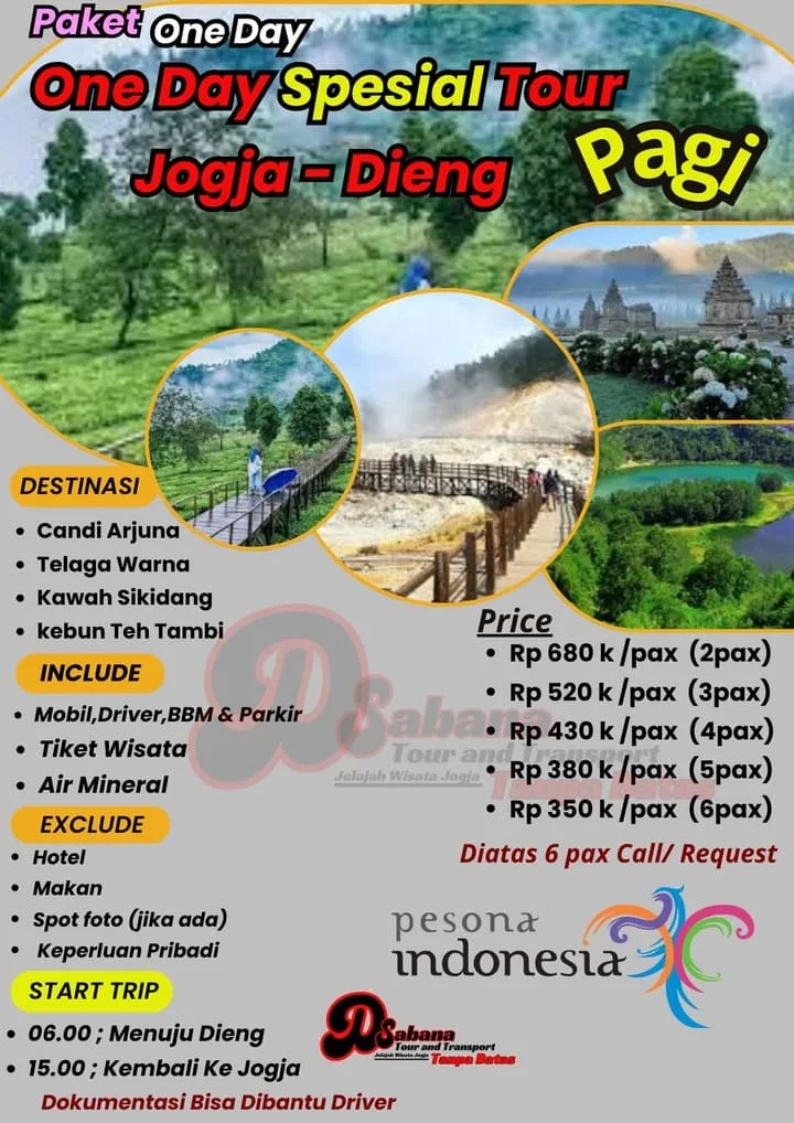 Paket One Day Spesial Tour Jogja Dieng Pagi